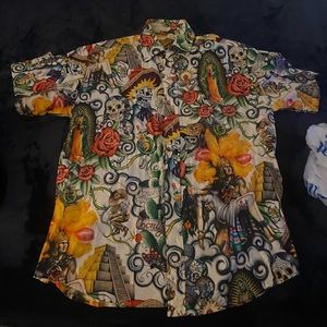 Dia de Los muertos men’s button down shirt